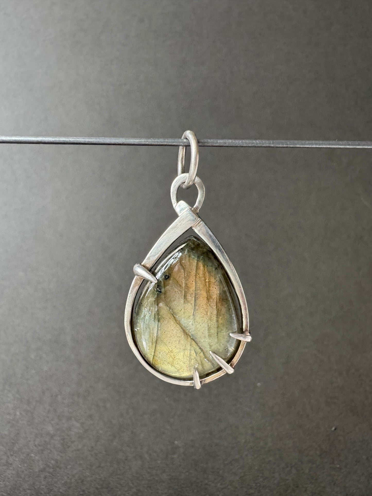 Labradorite Drop Forged Pendant