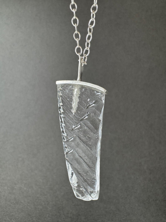 F*CK ICE Glass Shard and Sterling Silver Pendant